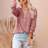 Fashion Lapel Casual Zipper T-shirt