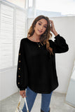 Decorative Button Long Sleeve T Shirt