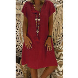 Cotton Casual Big Size Ladies Dress