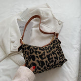 New Retro leopard print soft face Fashion Shoulder Bag armpit bag
