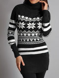 High Collar Christmas Long Sleeve Sweater