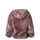 Velvet Solid Color Zipper Warm Oversized Hoodie