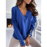 V Neck Long Sleeve Casual Sweater
