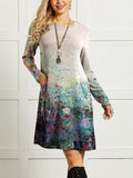 Vintage floral long-sleeved dress