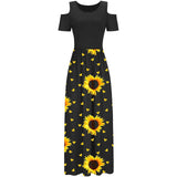 Stylish Floral Short Sleeve Maxi Dress