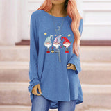 Print Loose Round Neck Long Sleeve T-shirt