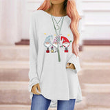 Print Loose Round Neck Long Sleeve T-shirt