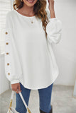 Decorative Button Long Sleeve T Shirt