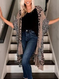 Mocha Brown Animal Leopard Print Kimono