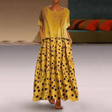 Plus Size 2 Piece Dress Polka Dot Loose Dress Tops + Sleeveless Dress Set Long Maxi Dress