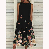 ELEGANT A LINE FLORAL PRINT DRESS