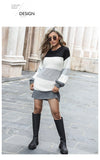 Splicing Knit Round Leader Sleeve Set Skirt