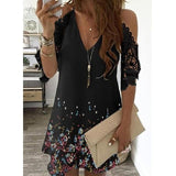 Women's Lace V-Neck Mini Dress