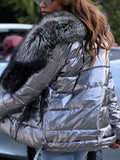 Womens winter faux fur collar coats