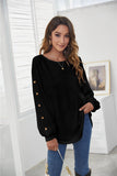 Decorative Button Long Sleeve T Shirt