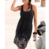 Sleeveless Floral Print Loose Beach Summer Dress