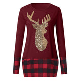 Christmas Reindeer Long Sleeve Top T-shirt