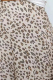 Elastic high waist leopard print casual trousers