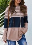 Stripe Print Long Sleeve Hoodie