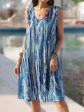 Print V-neck Bohemian Dress