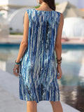 Print V-neck Bohemian Dress