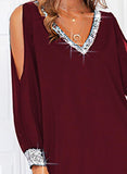 V Neck Sexy Sequins Loosen Dresses