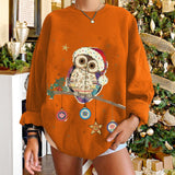 Christmas owl print sweater shirt