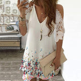 Women's Lace V-Neck Mini Dress