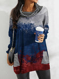 Fashion Digital Print Long Sleeve Top