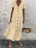 Linen Maxi White Cotton Casual Dresses