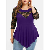 Plus Size Women Casual Irregular Shirt Off Shoulder