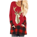 Christmas Reindeer Long Sleeve Top T-shirt