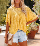 Short Sleeve Lace Chiffon Top