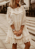 Lace Patchwork Elastic Cuff Dress