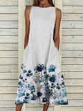 Summer new elegant dress with floral print hem