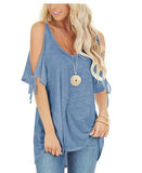 Bow Off Shoulder Lace-Up Loose street