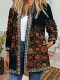 Vintage printing long sleeve jacket jacket cardigan