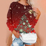 Christmas Printed Round Neck Sweater