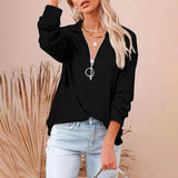 Fashion Lapel Casual Zipper T-shirt