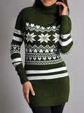 High Collar Christmas Long Sleeve Sweater