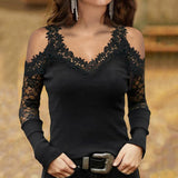 Lace Halter V-neck Net Top