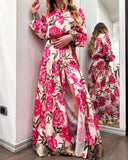 Peony Print Maxi Dress