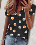 Daisy Floral Blouses Elegant Blusa Streetwear Plus