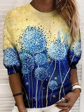 Long Sleeve Print Loose T-shirt