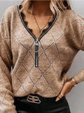 Casual V-Neck Patchwork Lace Sweaters