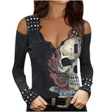 Punk Skull Lace Top