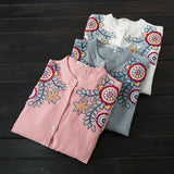 Pure cotton shirt literary blouse embroidered cardigan