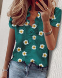 Daisy Floral Blouses Elegant Blusa Streetwear Plus