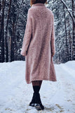 Long Sleeves Solid Knitted Shift Sweater Dress