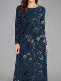 Women's Casual Butterfly Print Long Sleeve Dress